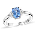 Signity Ice Blue Topaz and White Topaz 1.35 ctw Ring in Platinum Over Sterling Silver - Sticky add to cart bar