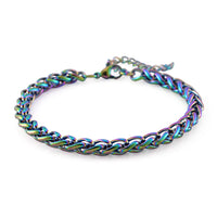Spiga Chain Bracelet (7.50-9.50In) in ION Plated Rainbow Stainless Steel