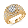 Moissanite (Oct 7x7 mm) Men's Ring in 18K Vermeil YG Over Sterling Silver (Size 10.0) 2.55 ctw - Sticky add to cart bar