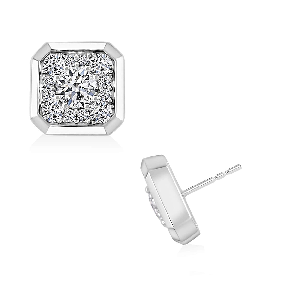 Luxuriant Lab Grown Diamond 1.75 ctw Earrings in 14K White Gold
