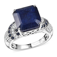 TLV Asscher Cut Niassa Ruby (FF), Multi Gemstone Ring in 18K Vermeil YG Over Sterling Silver (Size 7.0) 11.80 ctw