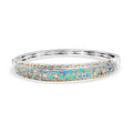 Doorbuster Ethiopian Welo Opal 4.35 ctw Bangle Bracelet in 18K Vermeil YG and Rhodium Over Sterling Silver (6.50 In) - Sticky add to cart bar