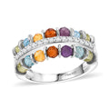 Karis Multi Gemstone Ring in Platinum Bond (Size 10.0) 1.00 ctw - Sticky add to cart bar