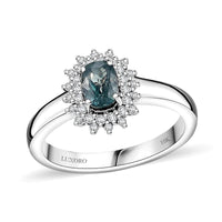 Luxoro 10K White Gold AAA Narsipatnam Alexandrite, Diamond (G-H, I2) (0.20 cts) Ring (Size 7.0) 1.00 ctw