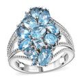 Color of Multi Blue Topaz 4.35 ctw Ocean Serenade Ring in Platinum Over Sterling Silver - Sticky add to cart bar