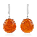 Baltic Amber Radiance Pebble Drop Earrings in Sterling Silver - Sticky add to cart bar