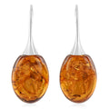 Baltic Amber Sunflower Drop Earrings in Sterling Silver - Sticky add to cart bar