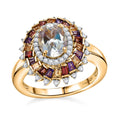 Premium Malagasy Moonstone, Multi Gemstone Celestial Burst Ring in 18K Vermeil YG Over Sterling Silver (Size 10.0) 2.10 ctw - Sticky add to cart bar