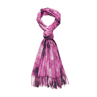 Purple Bubble Tie Dye Pattern Scarf with Tassels (27"x72")