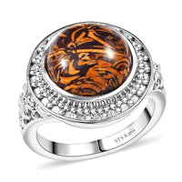 Karis Script Stone 6.15 ctw Ring in 18K YG Plated and Platinum Bond (Size 9.0)