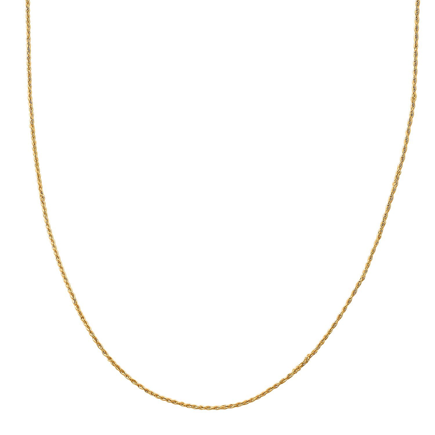 Rope Chain Necklace in 18K Yellow Gold 18 Inches 0.70 Grams