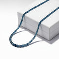 Certified & Appraised Rhapsody AAAA Santa Maria Aquamarine 60.00 ctw Beaded Necklace in 950 Platinum 18-20 Inches - Sticky add to cart bar