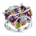 GP Amore Collection Multi Gemstone Eternal Love Ring in Rhodium Over Sterling Silver (Size 10.0) 5.70 ctw - Sticky add to cart bar