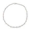 One Time Only Moissanite, Multi Sapphire Necklace (18 Inches) in Rhodium Over Sterling Silver 20.65 ctw - Sticky add to cart bar