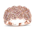 Nature Pink Diamond Cluster Ring in 18K Vermeil RG Over Sterling Silver (Size 10.0) 0.50 ctw - Sticky add to cart bar