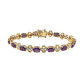 GP Amore Collection African Amethyst, White Zircon Bracelet in 18K Vermeil YG Over Sterling Silver (7.25 In) 9.90 ctw - Sticky add to cart bar
