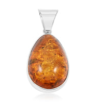 Baltic Amber Drop Shape Pendant without Chain in Sterling Silver