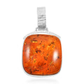 Baltic Amber Cushion Shape Pendant without Chain in Sterling Silver - Sticky add to cart bar