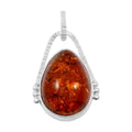 Natural Baltic Amber Drop Shape Pendant without Chain in Sterling Silver - Sticky add to cart bar
