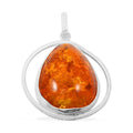 Baltic Amber Drop Shape Designer Pendant without Chain in Sterling Silver - Sticky add to cart bar