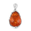 Baltic Amber Drop Shape Designer Pendant without Chain in Sterling Silver - Sticky add to cart bar