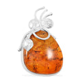 Baltic Amber Honeydrop Brooch in Sterling Silver - Sticky add to cart bar