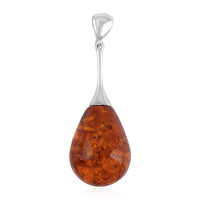Baltic Amber Drop Shape Designer Pendant in Sterling Silver