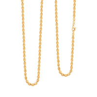 10K Yellow Gold 3mm Barrell Moon Necklace 24 Inches 11.30 Grams
