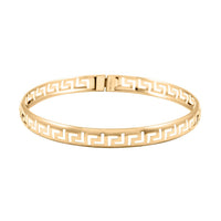 Italian 6mm Greek Key Bangle Bracelet in 10K Yellow Gold (7.25 In) 3.70 Grams