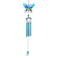 Blue with Multi Color Iron and Glass Wind Cime - Butterfly (29.13"x6.3") - Sticky add to cart bar