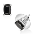 Elite Shungite Solitaire Stud Earrings in Rhodium Over Sterling Silver 1.00 ctw - Sticky add to cart bar