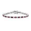 Tanzanite and Moissanite 6.15 ctw Bracelet in Rhodium Over Sterling Silver (6.50 In) - Sticky add to cart bar