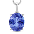 Luxoro 14K White Gold AAA Tanzanite Solitaire Pendant 2.0 Grams 5.05 ctw - Sticky add to cart bar