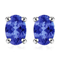 Iliana 18K White Gold AAA Tanzanite Solitaire Stud Earrings 1.00 ctw - Sticky add to cart bar