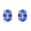 Tanzanite Solitaire Stud Earrings in Platinum Over Sterling Silver 1.65 ctw - Sticky add to cart bar