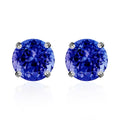 AAAA Tanzanite 2.90 ctw Solitaire Stud Earrings in 950 Platinum - Sticky add to cart bar