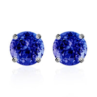 AAAA Tanzanite 2.90 ctw Solitaire Stud Earrings in 950 Platinum