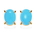 Premium Sleeping Beauty Turquoise Solitaire Stud Earrings in Platinum Over Sterling Silver 1.70 ctw - Sticky add to cart bar