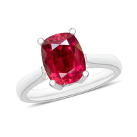 Ouro Fino Rubellite Solitaire Ring- Cushion Shape