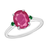 Mozambique Ruby and Boyaca Colombian Emerald Ring