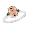 Pink Morganite and Boyaca Colombian Emerald Ring - Sticky add to cart bar