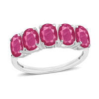 Mozambique Ruby 5 Stone Ring