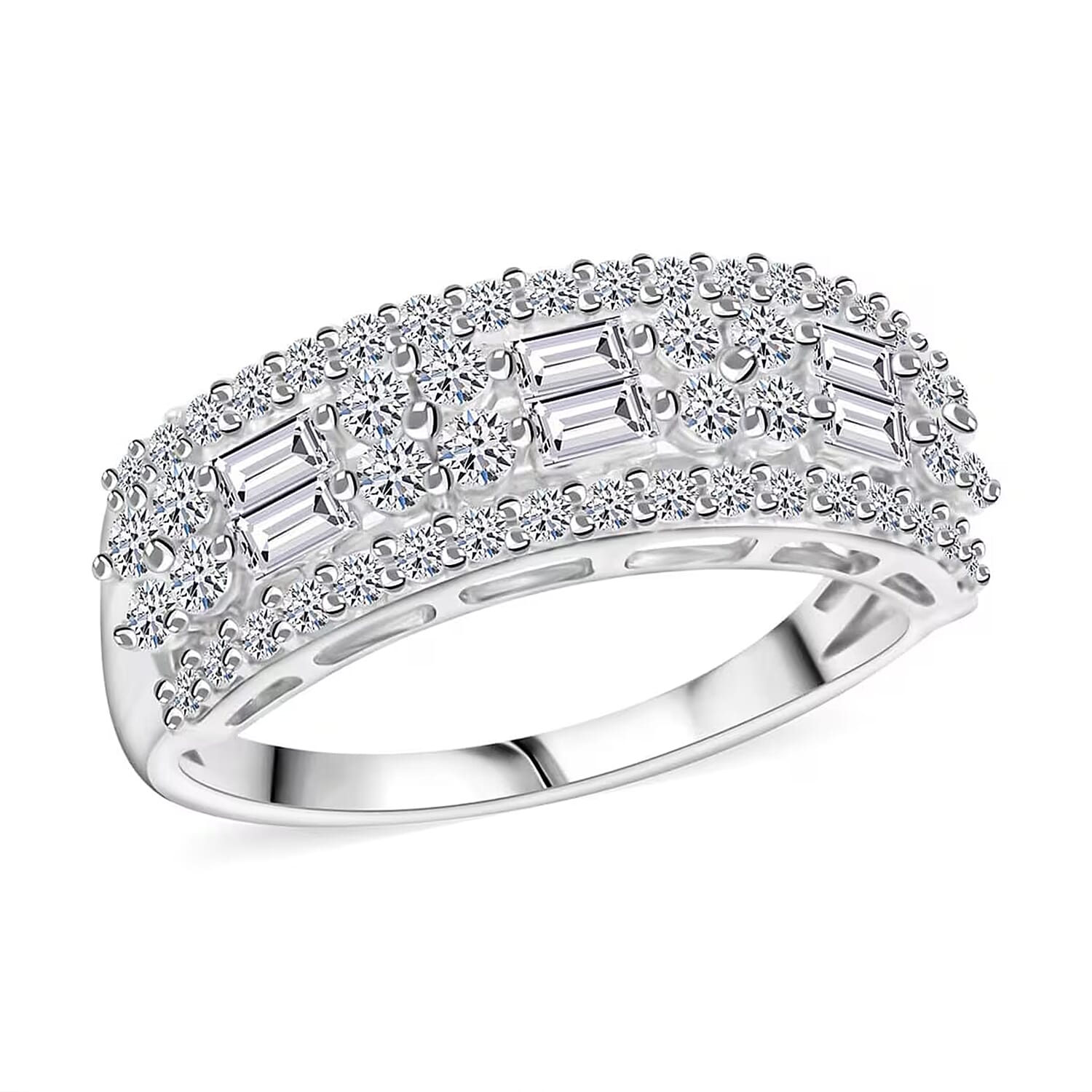 Luxuriant Lab Grown Diamond Eternal Band Ring in Sterling Silver