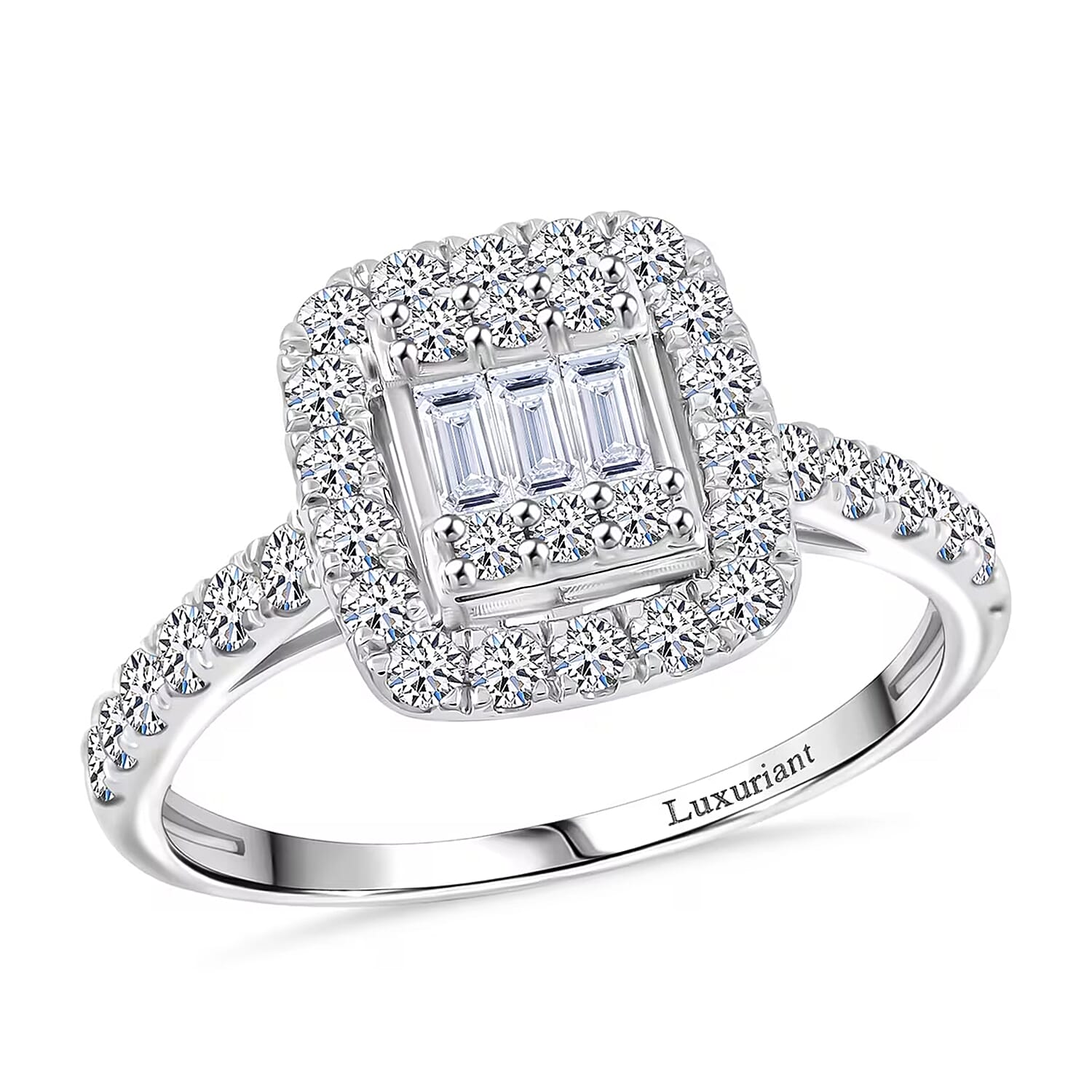 Pre Doorbuster Deal Luxuriant Lab Grown Diamond (G, SI) Ring in Sterling Silver (Size 10.0) (Delivery in 08 - 10 Days) 1.05 ctw
