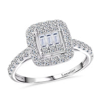 Pre Doorbuster Deal Luxuriant Lab Grown Diamond (G, SI) Ring in Sterling Silver (Size 10.0) (Delivery in 08 - 10 Days) 1.05 ctw