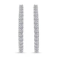 Luxuriant Lab Grown Diamond G SI 1.00 ctw Hoop Earrings in Sterling Silver