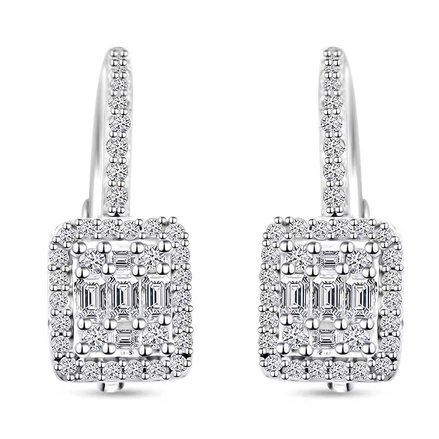 Luxuriant Lab Grown Diamond G SI 1.85 ctw Earrings in Sterling Silver