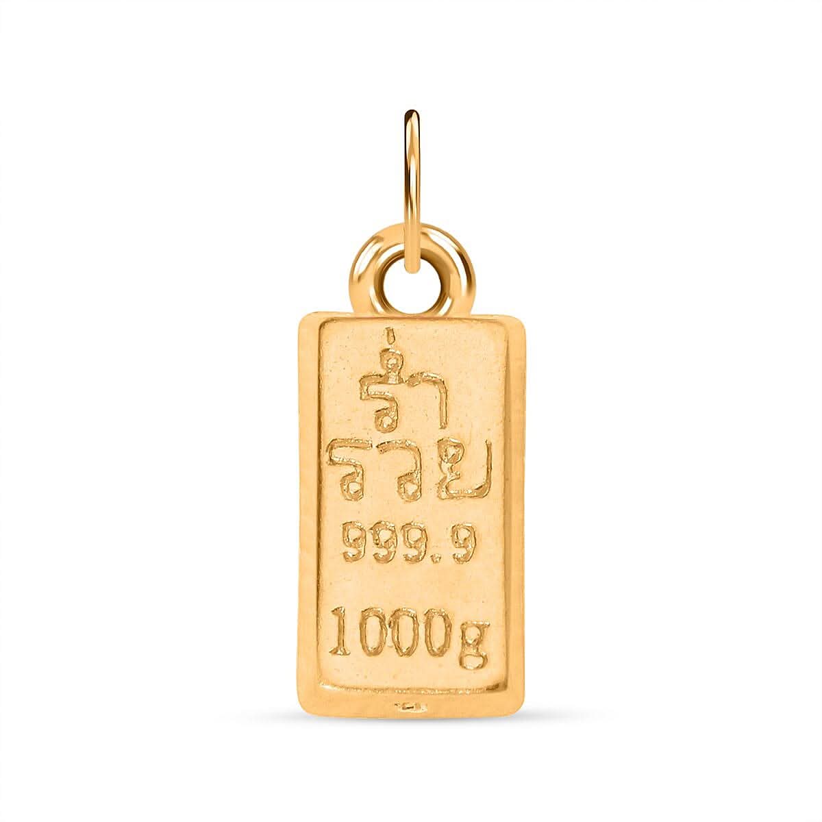 Bar Pendant in 24K Yellow Gold