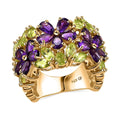 GP Premium African Amethyst, Peridot Ring in 18K Vermeil YG Over Sterling Silver (Size 10.0) 5.65 ctw - Sticky add to cart bar