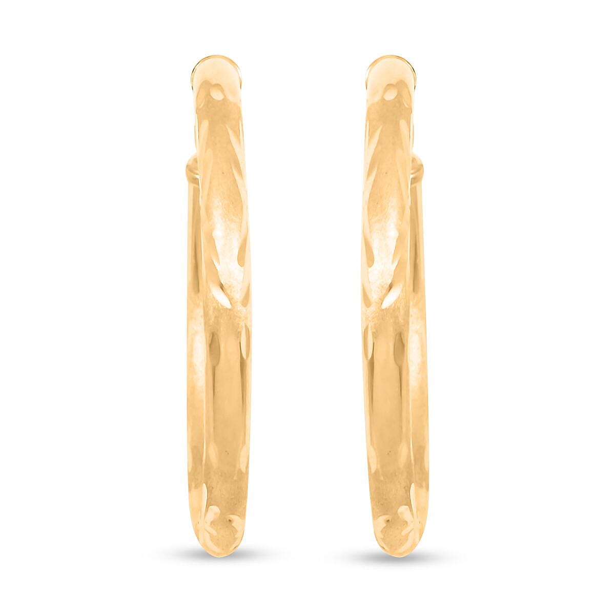 14K Yellow Gold 31.7x2.9 mm Hoop Earrings 2.70 Grams